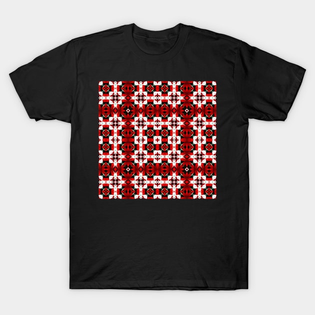 Red and Green Christmas Pattern Number 26 T-Shirt by BubbleMench